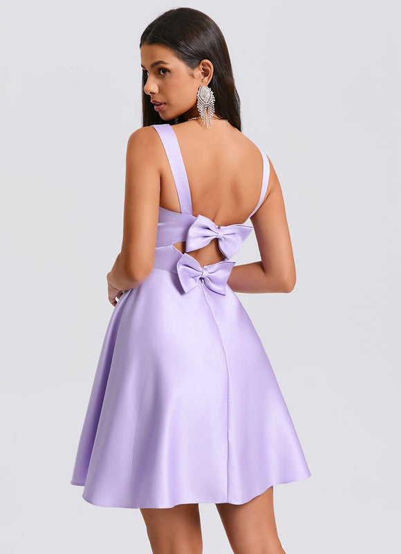 Robe licou violette en tissu jacquard papillon Fairycore avec corset à Robe licou violette en tissu jacquard papillon Fairycore avec corset à